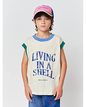 Bobo Choses Canotta Living in a Shell - Bianco - 100% Cotone Organico Canotte
