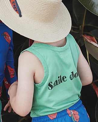 Bobo Choses Canotta Sorriso - Menta - 100% cotone bio T-Shirt e Canotte