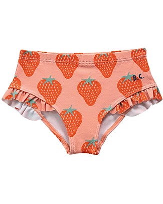Bobo Choses Costumino Bimba con Volant - Strawberry All Over - Materiale Riciclato! Pantaloni Corti