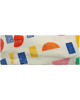 Bobo Choses Fascia per Capelli - Bianco Antico - Forme Geometriche - Cotone Bio a Costole Accessori per Capelli