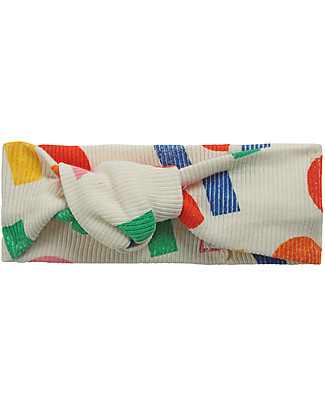 Bobo Choses Fascia per Capelli - Bianco Antico - Forme Geometriche - Cotone Bio a Costole Accessori per Capelli