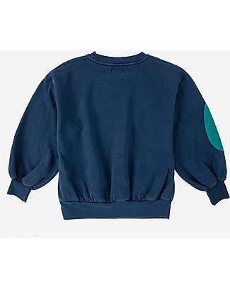 Bobo Choses Felpa a Maniche Lunghe - Forme Colorate - Blu Scuro - 100% Pile Spazzolato di Cotone Bio Felpe
