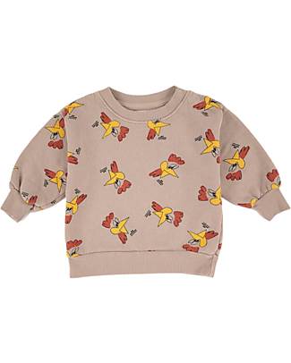 Bobo Choses Felpa a Maniche Lunghe - Mr. O'Clock - Marrone Chiaro - 100% Cotone Organico Felpe