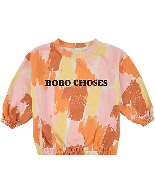 Bobo Choses Felpa a Maniche Lunghe - Shadows - Rosa Salmone - 100% Cotone Organico Felpe