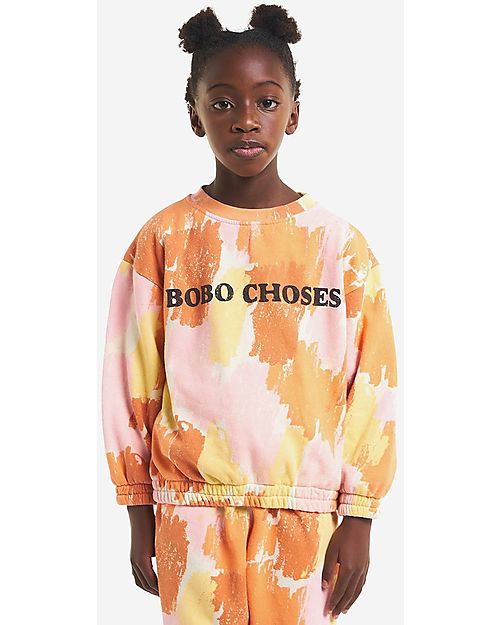 Bobo Choses Felpa a Maniche Lunghe - Shadows - Rosa Salmone - 100% Cotone Organico Felpe