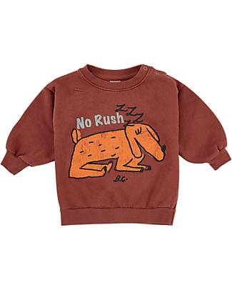 Bobo Choses Felpa a Maniche Lunghe - Sleepy Dog - Burgundy - 100% Cotone Organico Felpe