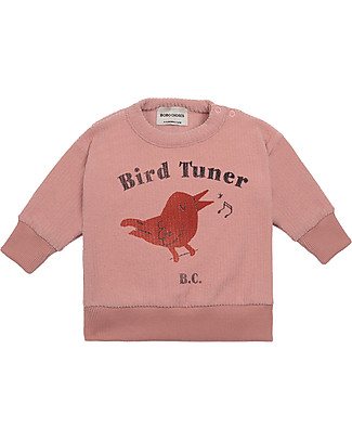 Bobo Choses Felpa Bird Tuner Rosa - 100% Tessuto Reciclato Felpe