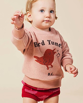 Bobo Choses Felpa Bird Tuner Rosa - 100% Tessuto Reciclato Felpe
