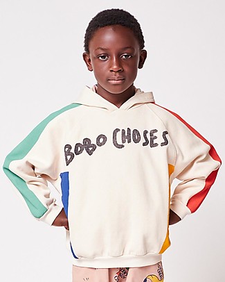 Bobo Choses Felpa con Cappuccio - Color Block - 100% Cotone BCI Felpe