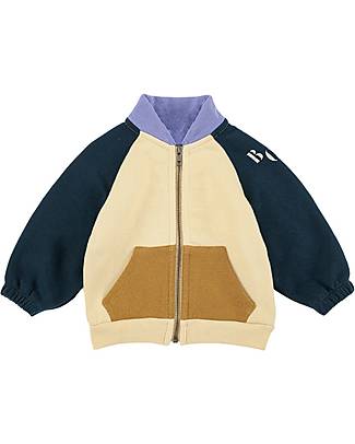 Bobo Choses Felpa con Zip Color Block - Multicolor - 100% Cotone Bio Felpe