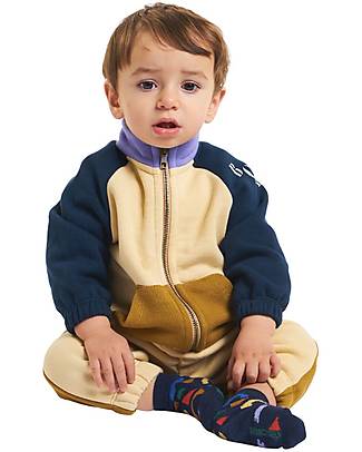 Bobo Choses Felpa con Zip Color Block - Multicolor - 100% Cotone Bio Felpe