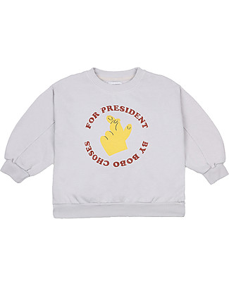 Bobo Choses Felpa Finger Crossed - Grigio Chiaro - 100% Cotone bio Felpe
