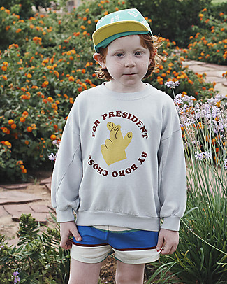 Bobo Choses Felpa Finger Crossed - Grigio Chiaro - 100% Cotone bio Felpe