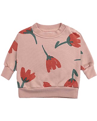 Bobo Choses Felpa Fiori - Rosa antico - 100% Cotone organico Felpe