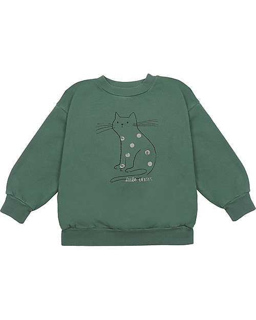 Bobo Choses Felpa Gatto Verde - 100% Cotone Bio Felpe