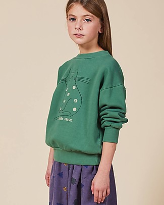 Bobo Choses Felpa Gatto Verde - 100% Cotone Bio Felpe