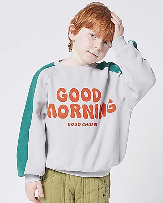 Bobo Choses Felpa Good Morning - Grigio chiaro - 100% Cotone organico Felpe