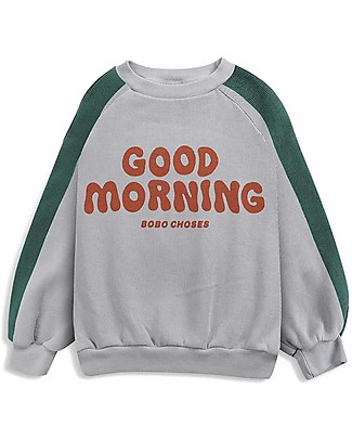 Bobo Choses Felpa Good Morning - Grigio chiaro - 100% Cotone organico Felpe