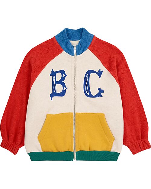 Bobo Choses Felpa Maniche Lunghe Color Block - Zip - Multicolor - Cotone Bio Felpe