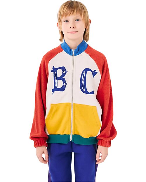 Bobo Choses Felpa Maniche Lunghe Color Block - Zip - Multicolor - Cotone Bio Felpe