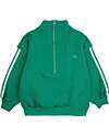 Bobo Choses Felpa Maniche Lunghe - Mezza Zip Frontale - Verde - 100% Cotone Bio Felpe