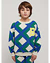 Bobo Choses Felpa Maniche Lunghe - Panna - Quadri Verde e Blu - 100% Cotone Felpe
