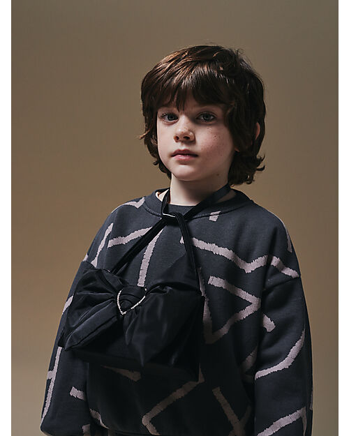 Bobo Choses Felpa Maniche Lunghe - Stampa Righe - Grigio Scuro - 100% Pile di Cotone Bio Felpe