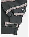 Bobo Choses Felpa Maniche Lunghe - Stampa Righe - Grigio Scuro - 100% Pile di Cotone Bio Felpe