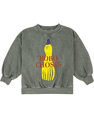 Bobo Choses Felpa Polpo Giallo - Grigio - Senza Cappuccio - 100% Cotone Organico Felpe