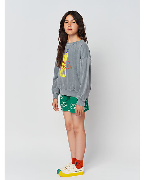 Bobo Choses Felpa Polpo Giallo - Grigio - Senza Cappuccio - 100% Cotone Organico Felpe