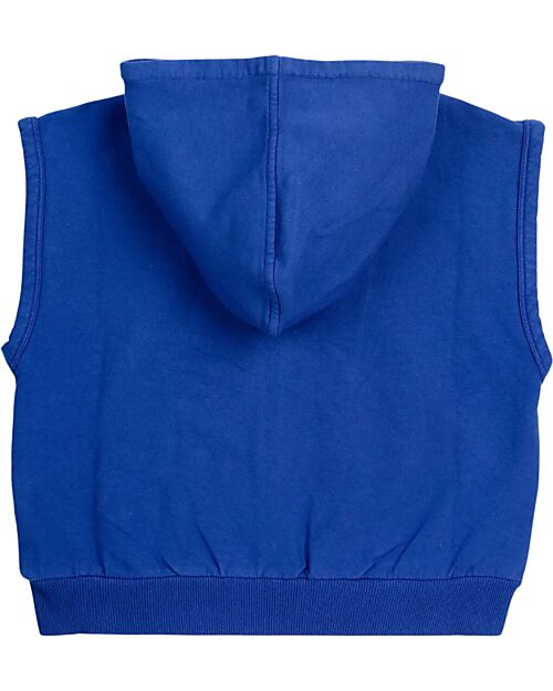 Bobo Choses Felpa Senza Maniche con Cappuccio - Zip - Blu - Cotone Bio Felpe
