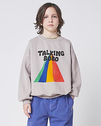 Bobo Choses Felpa Talking Bobo Arcobaleno - Tortora - 100% Cotone organico Felpe