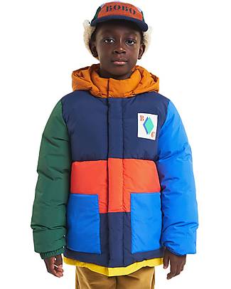 Bobo Choses Giacca a Vento Imbottita Color Block - Arancione - Materiale Riciclato! Piumini