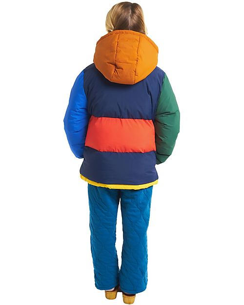 Bobo Choses Giacca a Vento Imbottita Color Block - Arancione - Materiale Riciclato! Piumini