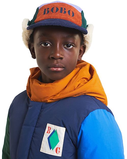 Bobo Choses Giacca a Vento Imbottita Color Block - Arancione - Materiale Riciclato! Piumini