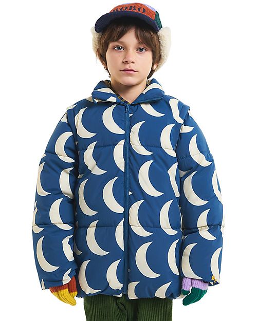 Bobo Choses Giacca a Vento Imbottita Moon Big - Blu - Materiale Riciclato! Piumini