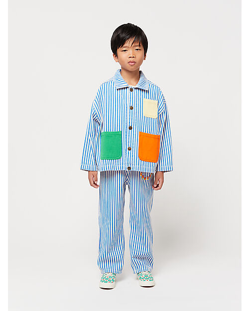 Bobo Choses Giacca Denim e Righe - Blu - 100% Cotone Giacche