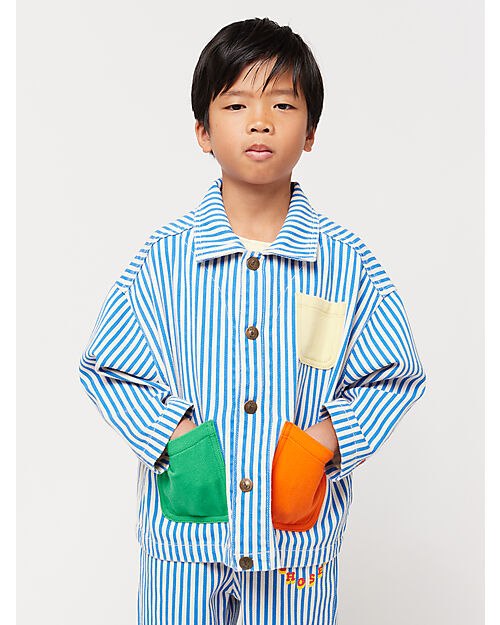 Bobo Choses Giacca Denim e Righe - Blu - 100% Cotone Giacche