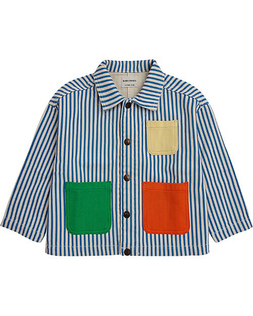 Bobo Choses Giacca Denim e Righe - Blu - 100% Cotone Giacche