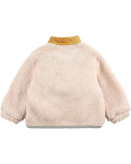 Bobo Choses Giacca Teddy con Bottoni - Color Block - Panna - 100% Materiale Riciclato Giacche