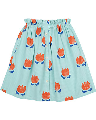 Bobo Choses Gonna con Bottoni Fiori di Cioccolato - Verde - 100% cotone bio Gonne