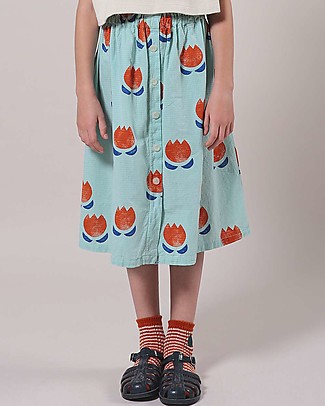 Bobo Choses Gonna con Bottoni Fiori di Cioccolato - Verde - 100% cotone bio Gonne