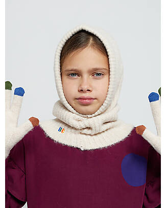 Bobo Choses Guanti con Logo - Panna - con Punta Multicolor - Materiale Riciclato e Lana Guanti