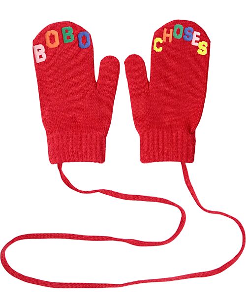 Bobo Choses Guanti Lavorati a Maglia - Bobo Choses - Rosso - 100% Cotone Guanti