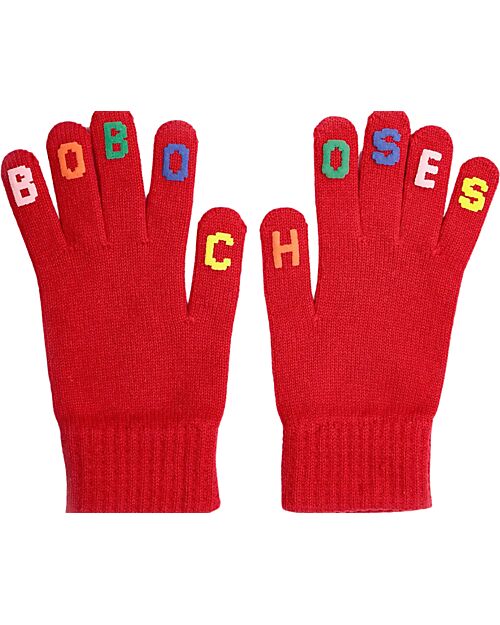 Bobo Choses Guanti Lavorati a Maglia - Bobo Choses - Rosso - 100% Cotone Guanti