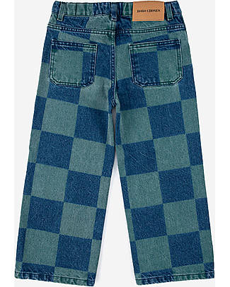 Bobo Choses Jeans Denim - Checkerboard - Prussian Blue - Cotone Jeans