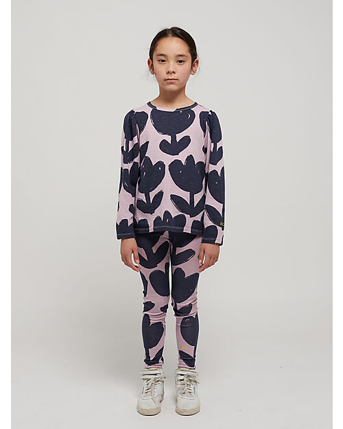 Bobo Choses Leggings - Fiori Retrò - Lavanda - Cotone Bio Leggings