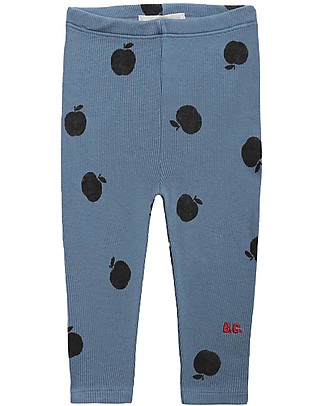 Bobo Choses Leggings Mele - Blu - Cotone Bio Elasticizzati Leggings