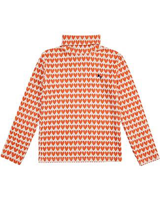 Bobo Choses Maglia a Collo Alto - Hearts - Beige - a Maniche Lunghe Maglie Manica Lunga