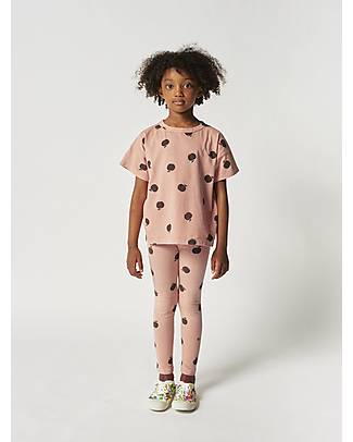 Bobo Choses Maglia a Maniche Corte - All Over Poma - Rosa - 100% Cotone T-shirt